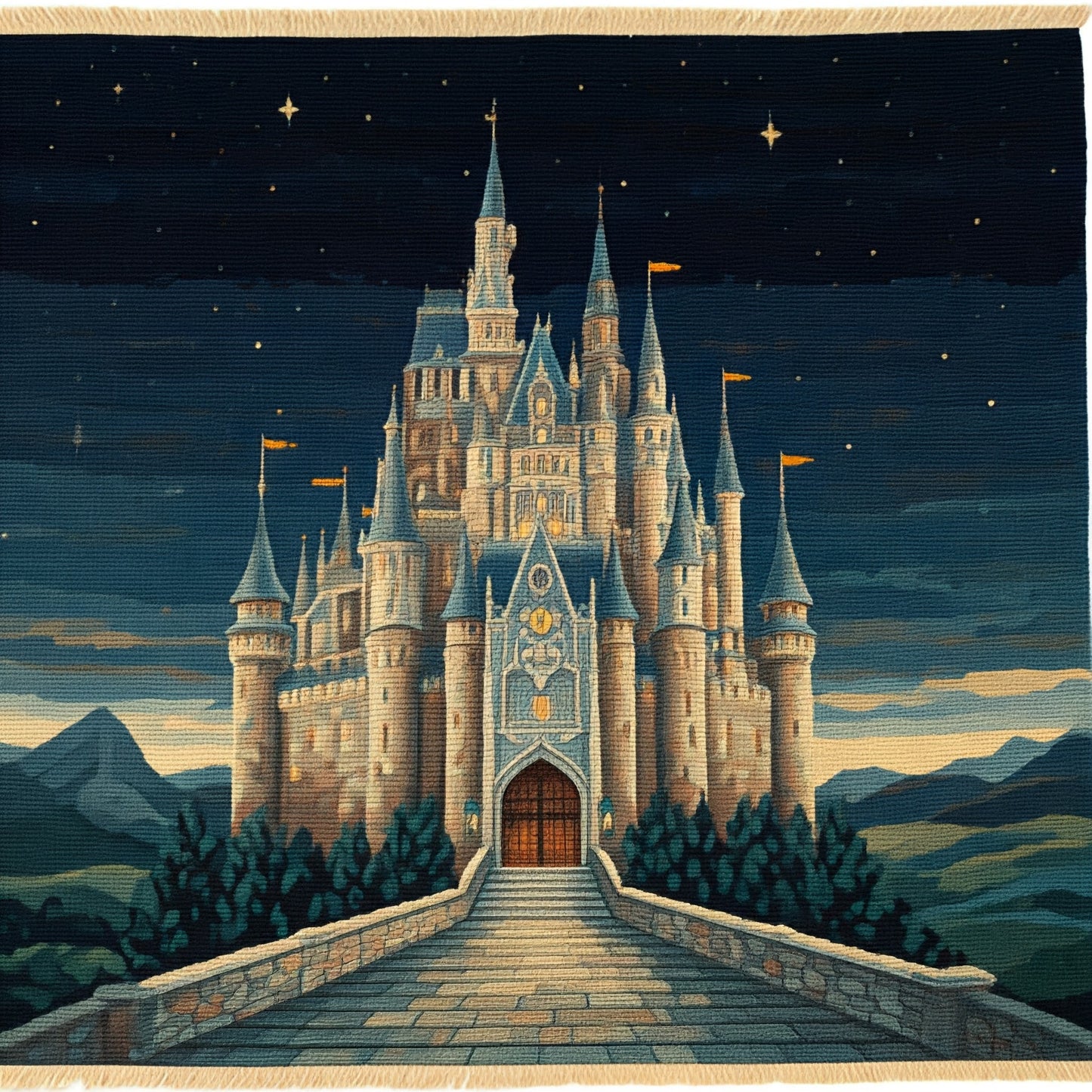 Customized Handwoven Rug for Kids Playroom - Magic Kingdom