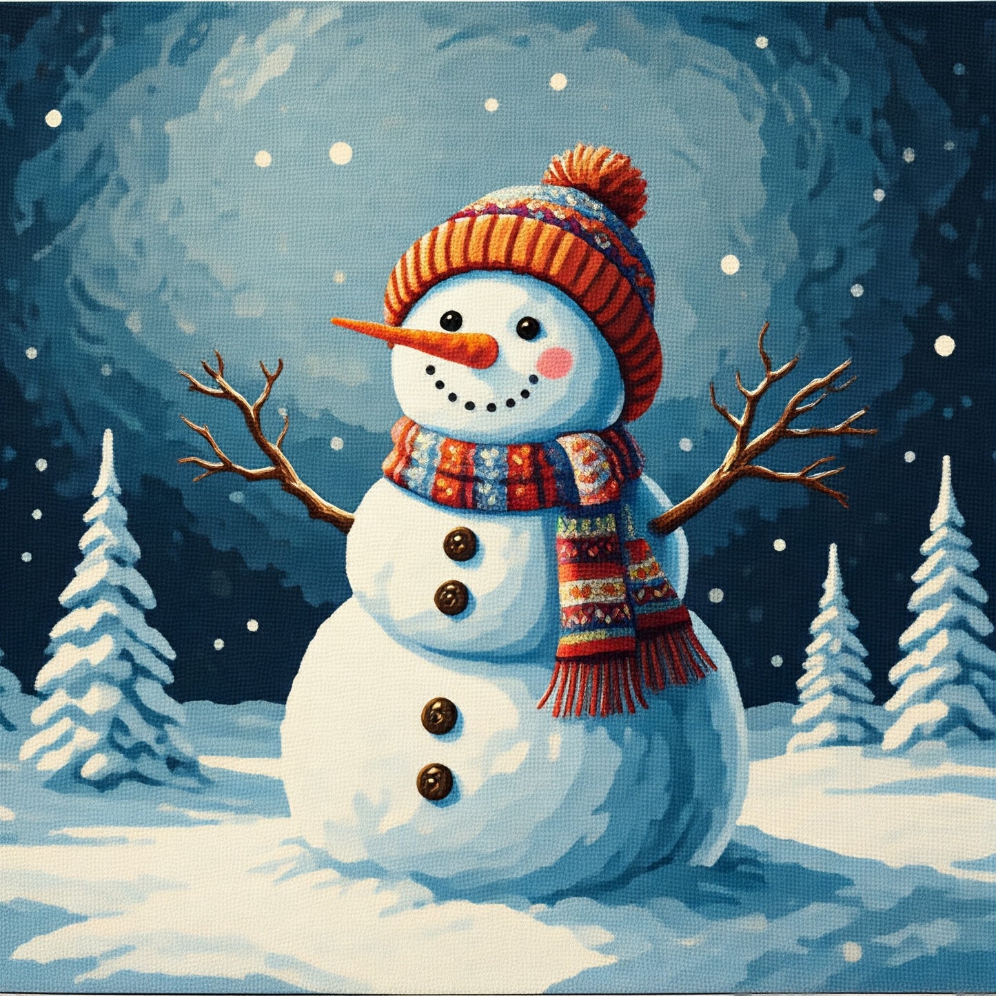 Customized Handwoven Rug for Kids Playroom - Snowman