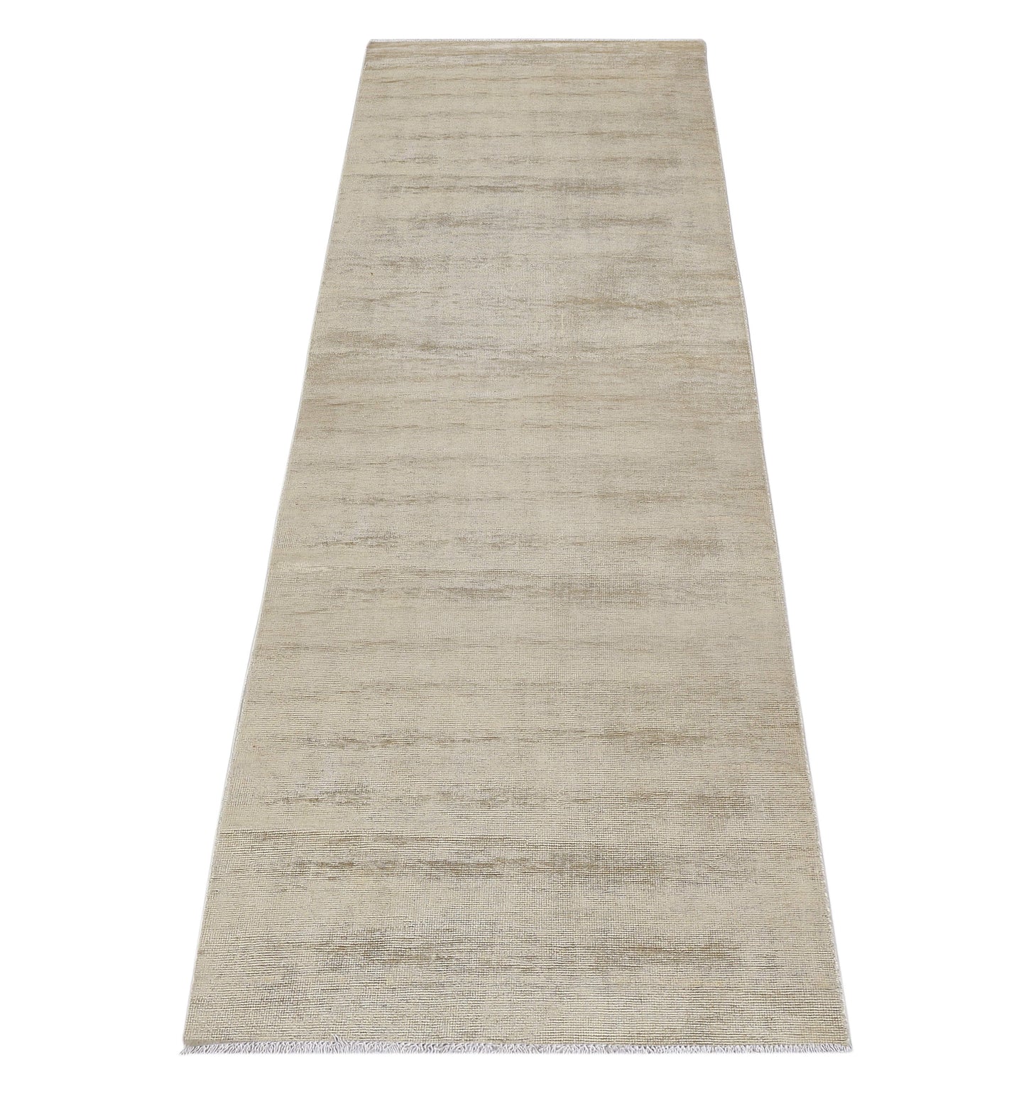 Beige & Bronze Premium Handwoven Pure Wool Chobrang Rug, 3ft 2in x 9ft 7in