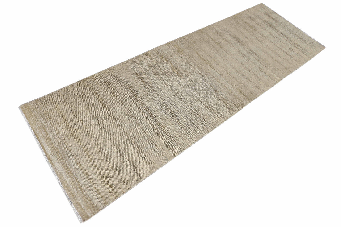 Beige & Bronze Premium Handwoven Pure Wool Chobrang Rug, 3ft 2in x 9ft 7in