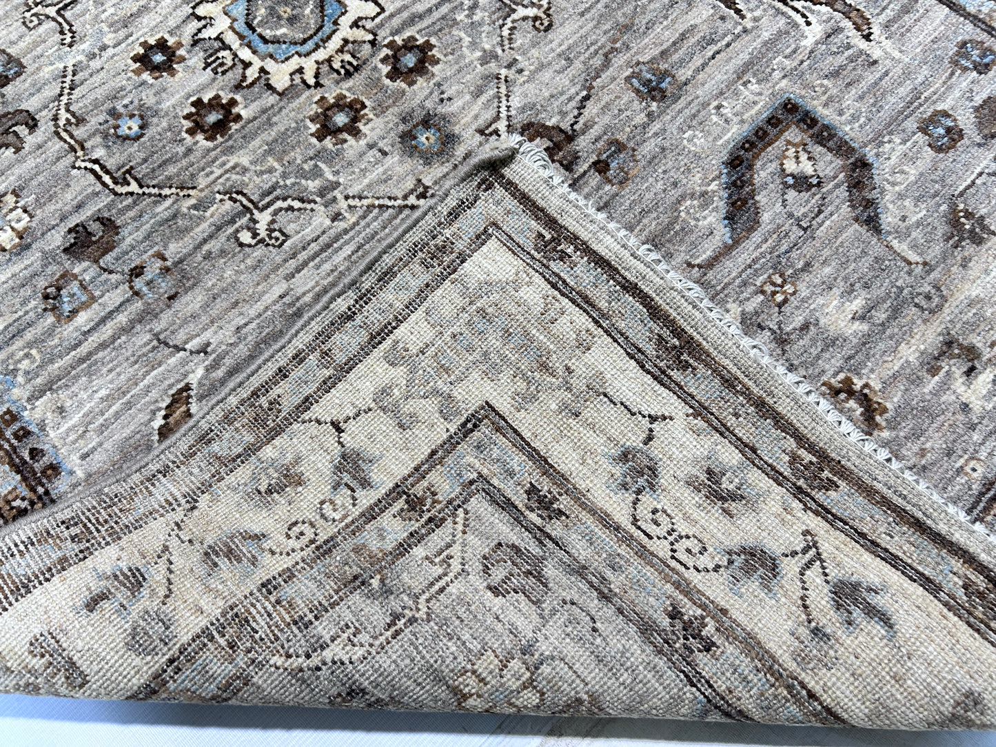 Brown & Beige Premium Handwoven Pure Wool Chobrang Rug, 3ft 11in x 5ft 10in
