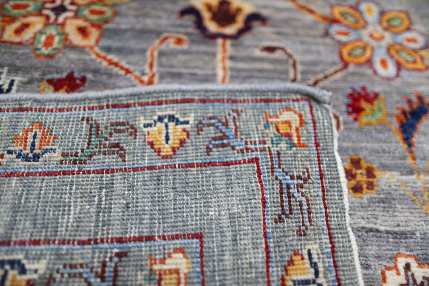 Grey & Charcoal Premium Handwoven Pure Wool Sultanabad Rug, 2ft 8in x 4ft 1in