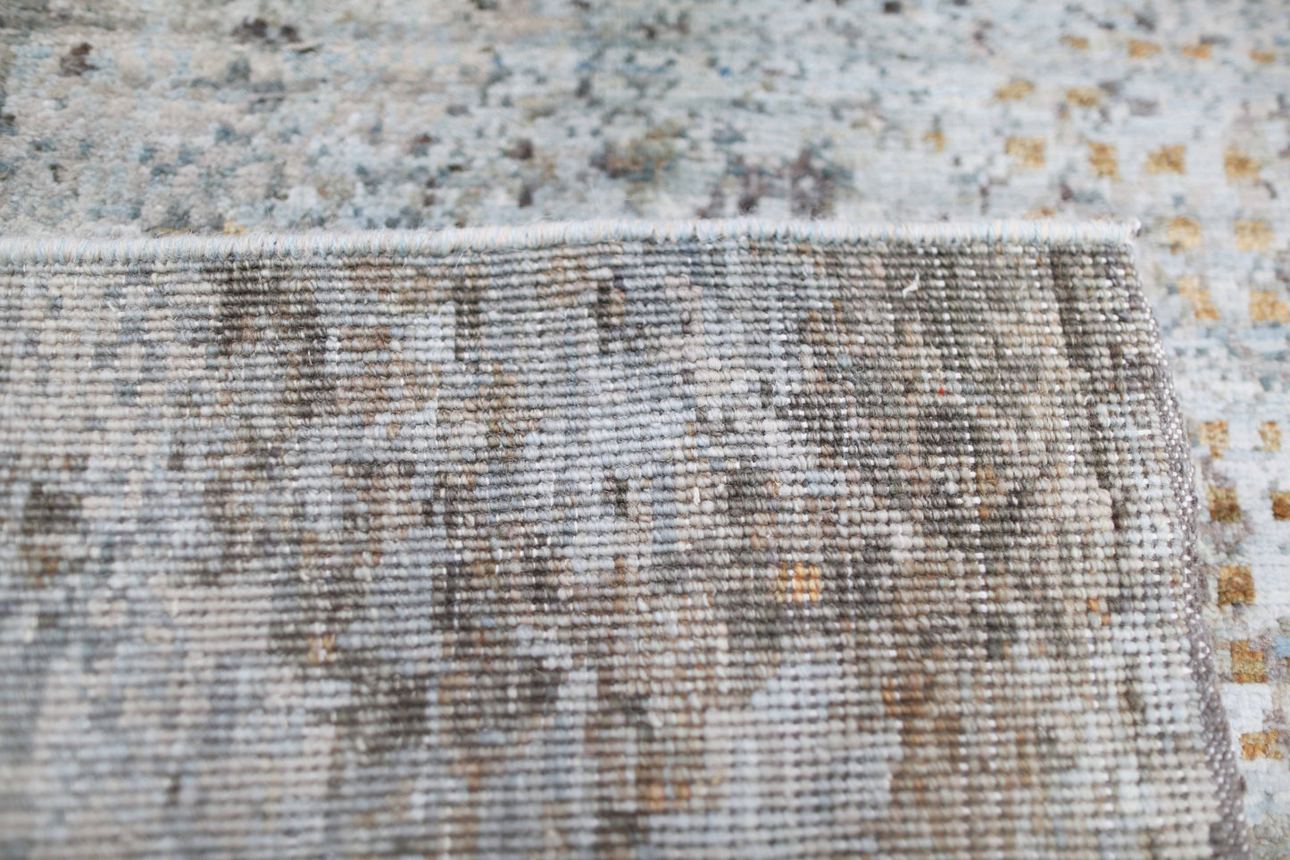 Beige & Grey Premium Handwoven Pure Wool Chobrang Rug, 3ft 1in x 4ft 5in