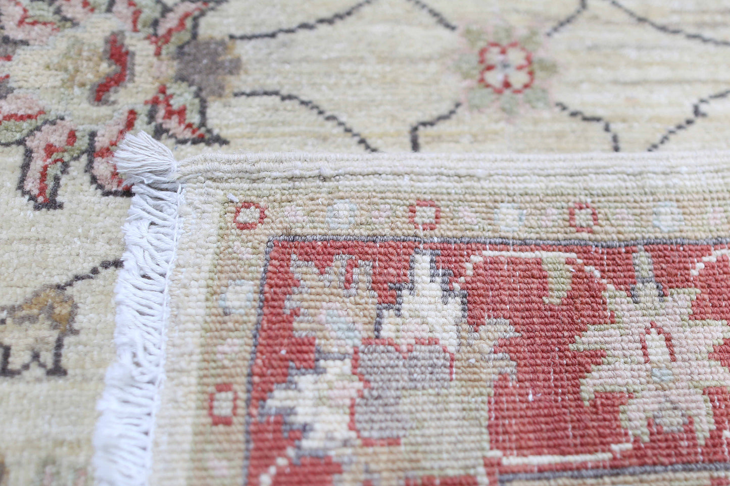Ivory & Rust Premium Handwoven Pure Wool Chobrang Rug, 3ft 1in x 4ft 2in