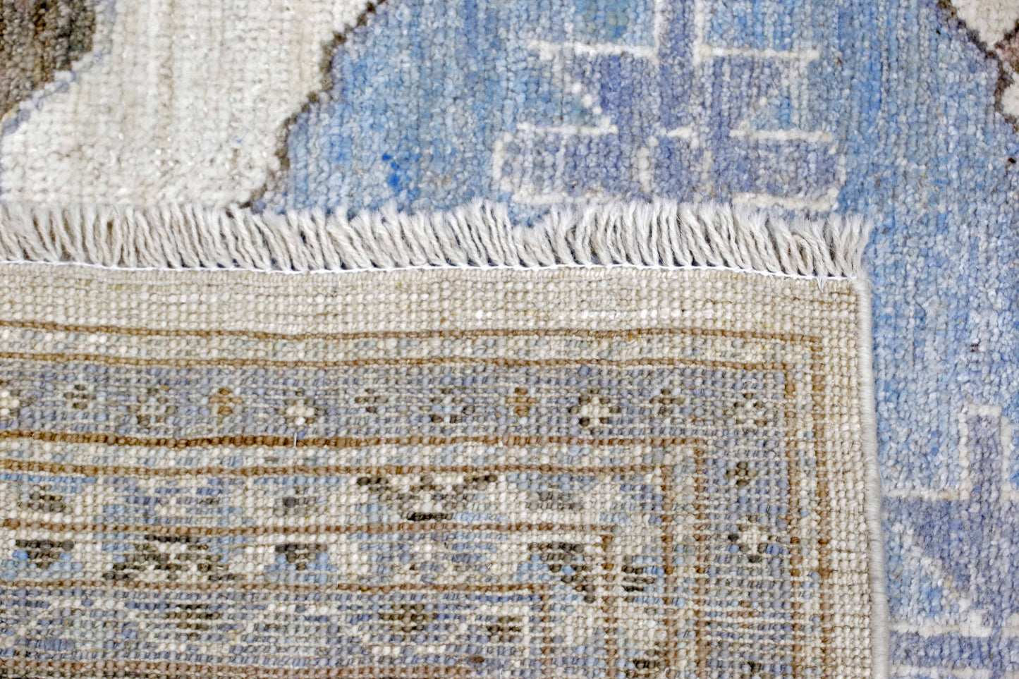 Brown & Grey Premium Handwoven Pure Wool Chobrang Rug, 3ft 2in x 8ft 0in
