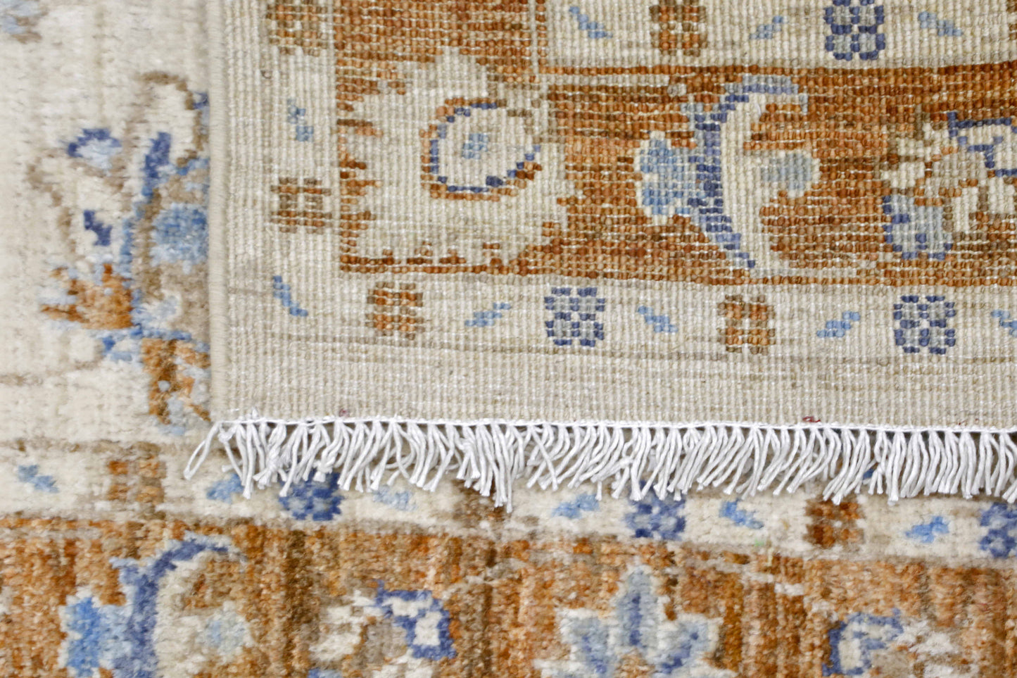 Ivory & Rust Premium Handwoven Pure Wool Chobrang Rug, 2ft 6in x 8ft 1in