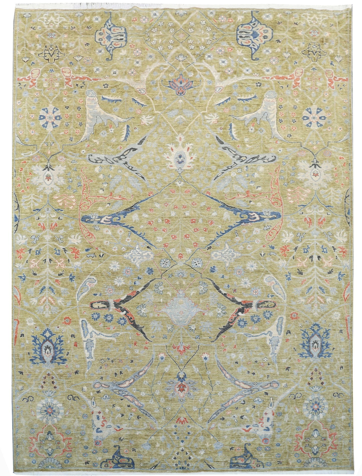 Sage & Blue Premium Handwoven Pure Wool Bijar Rug, 9ft 10in x 13ft 7in