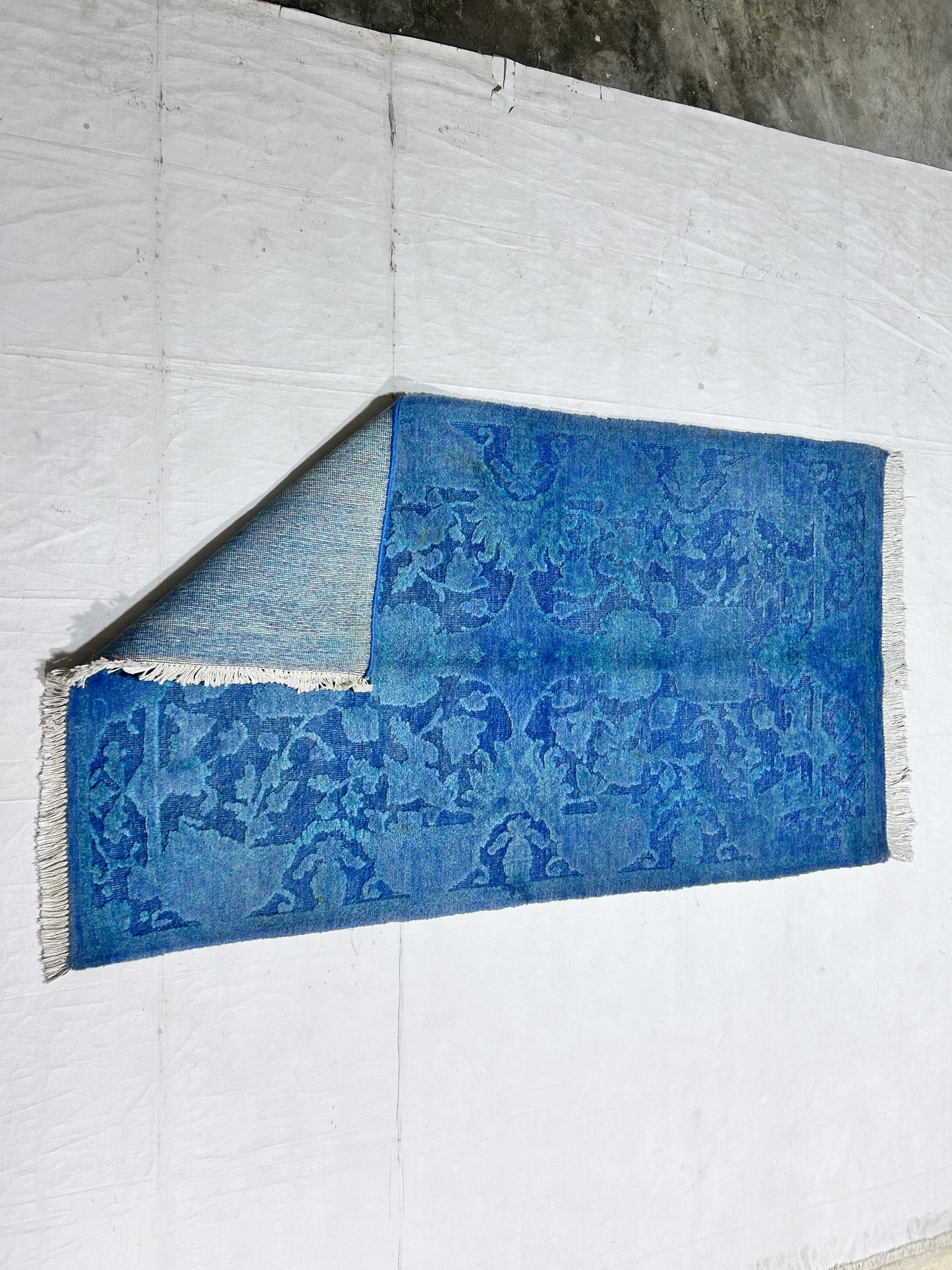 Blue & Premium Handwoven Pure Wool Chobrang Rug, 2ft 11in x 5ft 2in
