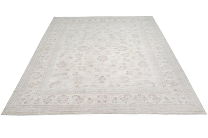 Ivory Premium Handwoven Pure Wool Chobrang Rug, 6ft 7in x 7ft 10in