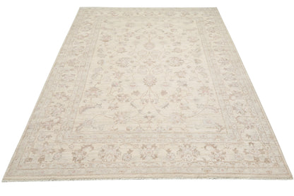 Ivory &  Premium Handwoven Pure Wool Chobrang Rug, 5ft 7in x 7ft 9in