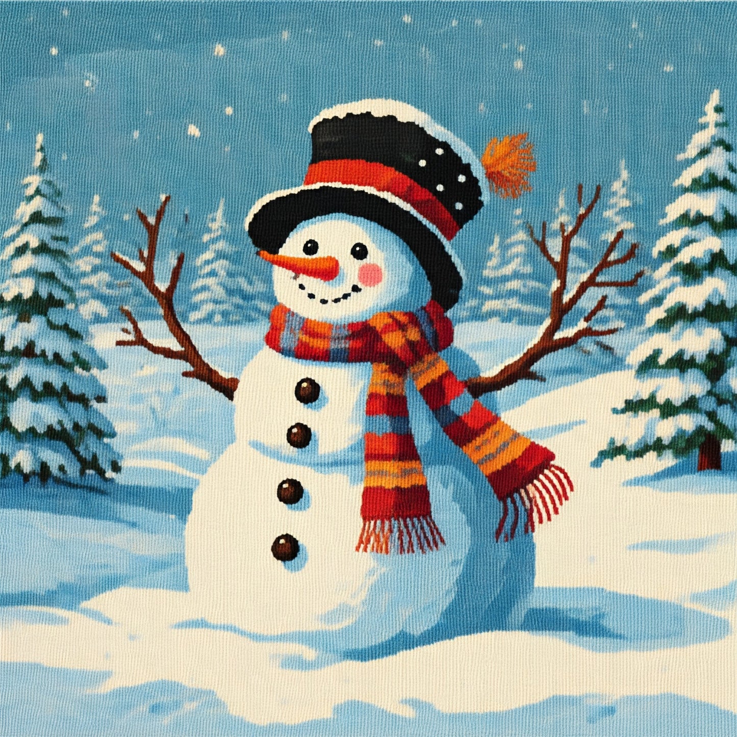 Customized Handwoven Rug for Kids Playroom - Snowman