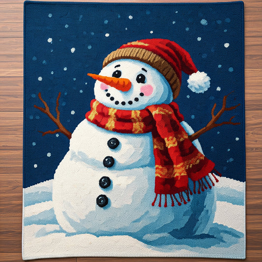 Customized Handwoven Rug for Kids Playroom - Snowman