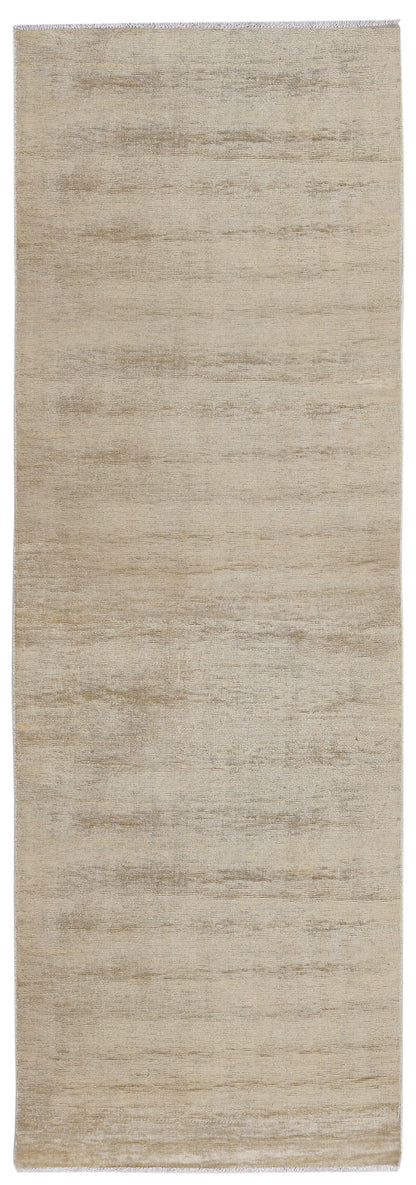Beige & Bronze Premium Handwoven Pure Wool Chobrang Rug, 3ft 2in x 9ft 7in