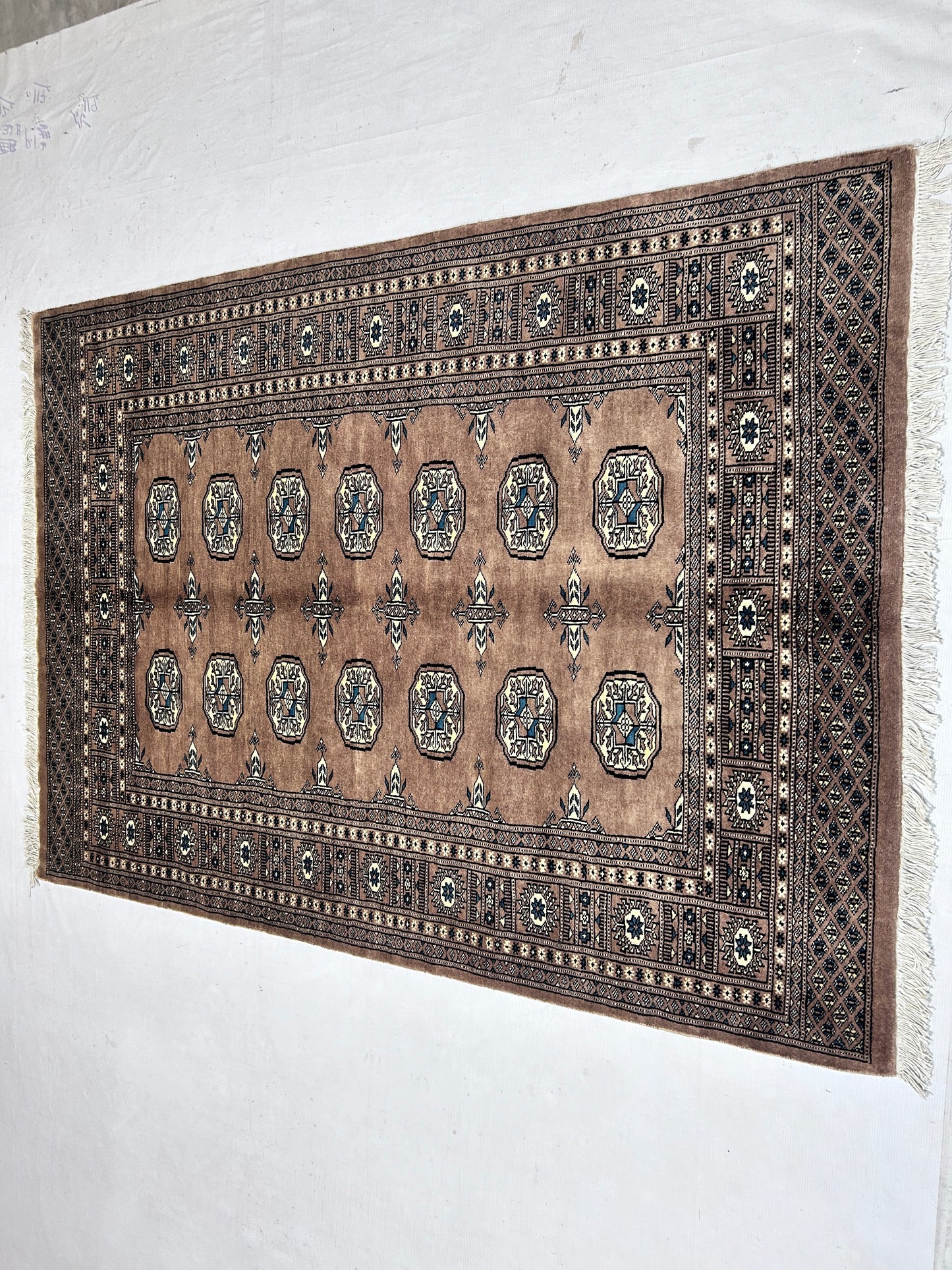 Camel & Ivory Premium Handwoven Pure Wool Bokhara Rug, 4ft 1in x 5ft 10in