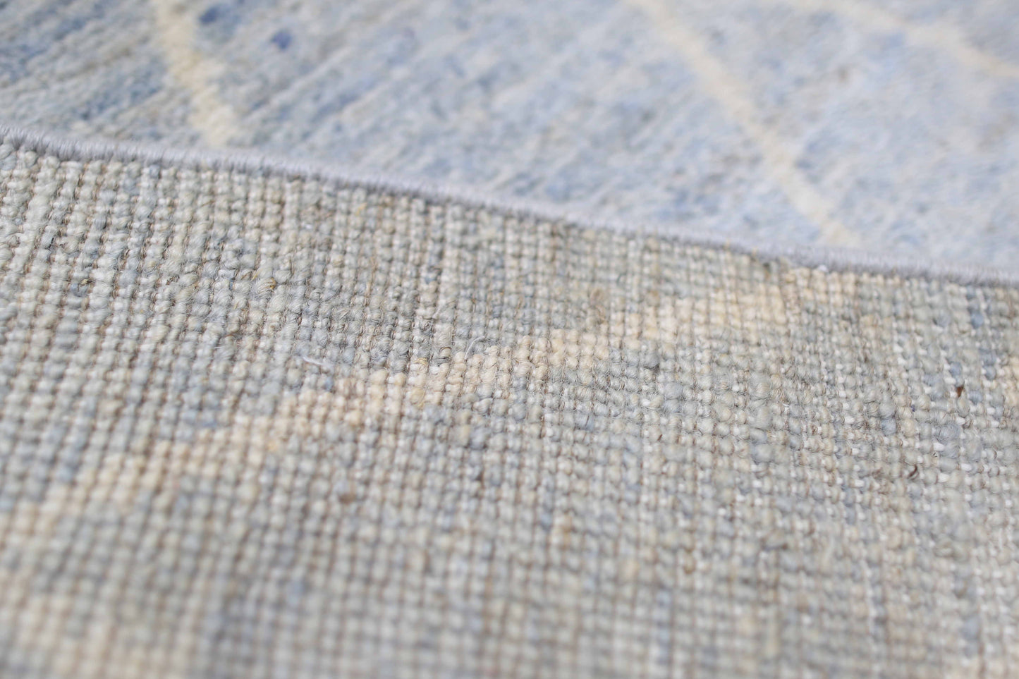 Grey & Ivory Premium Handwoven Pure Wool Moroccan Rug, 4ft 11in x 7ft 1in