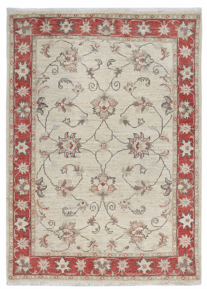 Ivory & Rust Premium Handwoven Pure Wool Chobrang Rug, 3ft 1in x 4ft 2in