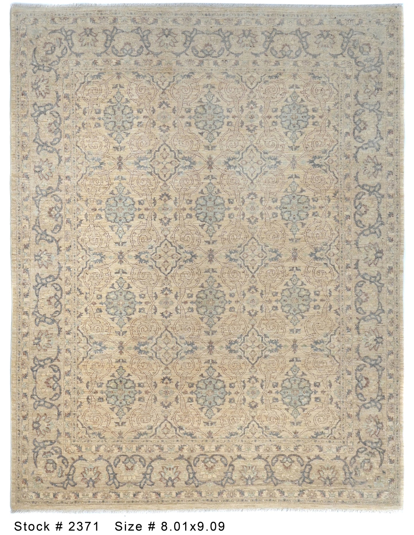 Silver & Ivory Premium Handwoven Pure Wool Kotan Rug, 4ft 0in x 6ft 1in