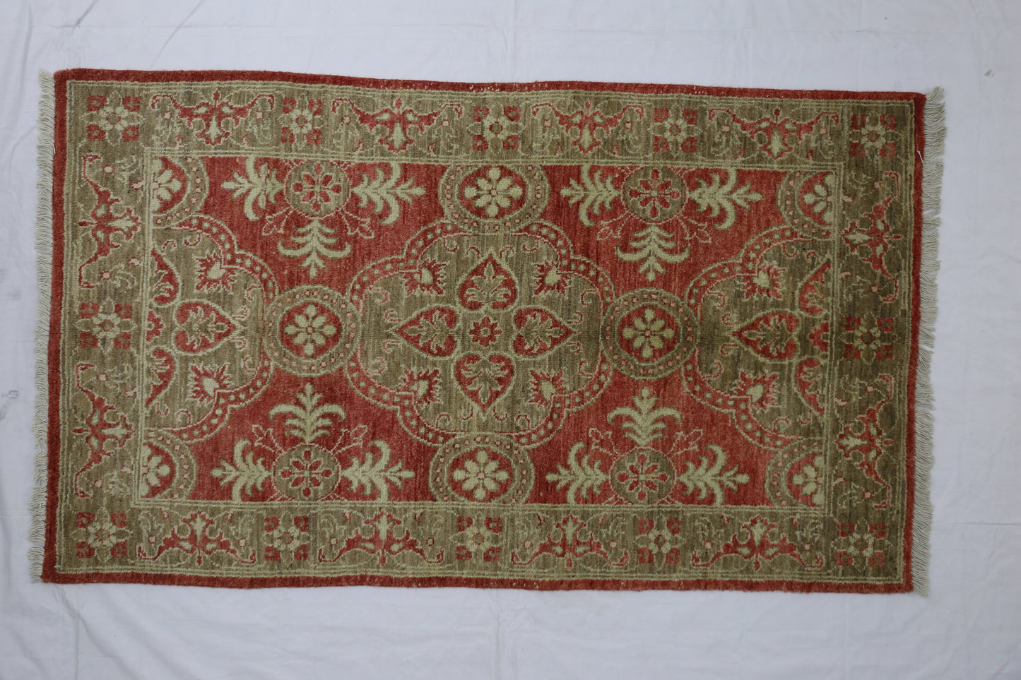 Red & Brown Premium Handwoven Pure Wool Chobrang Rug, 3ft 0in x 5ft 1in