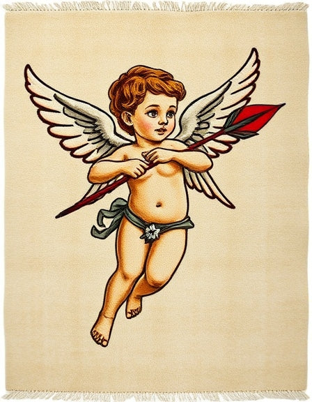 Eternal Love, Hand-Knotted, Personalized Rug - Cupid