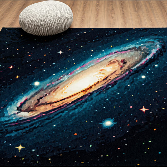 Customized Handwoven Rug for Kids Playroom - Milky Way Galaxy