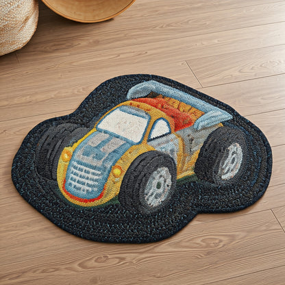 Customized Handwoven Rug for Kids Playroom - Race Car