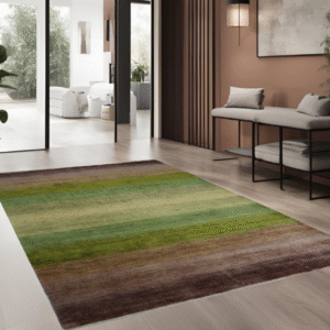 lavender & beige premium handwoven pure wool chobrang rug, 5ft 3in x 7ft 9in