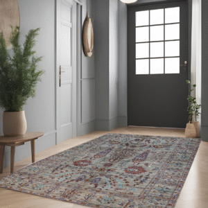 brown & rust premium handwoven pure wool sultani rug, 5ft 9in x 8ft 3in