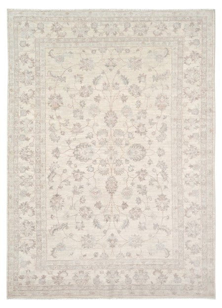 ivory premium handwoven pure wool chobrang rug, 5ft 6in x 8ft 1in