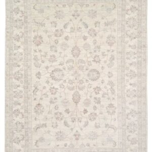 ivory premium handwoven pure wool chobrang rug, 5ft 9in x 7ft 8in
