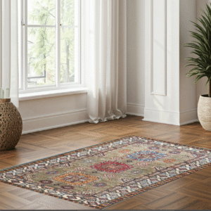 brown & ivory premium handwoven pure wool super kazak rug, 3ft 6in x 5ft 0in