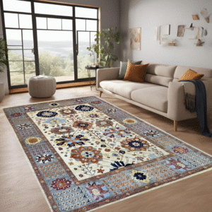 ivory & grey premium handwoven pure wool bijar rug, 9ft 0in x 12ft 4in