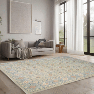 beige & grey premium handwoven pure wool chobrang rug, 12ft 0in x 14ft 6in