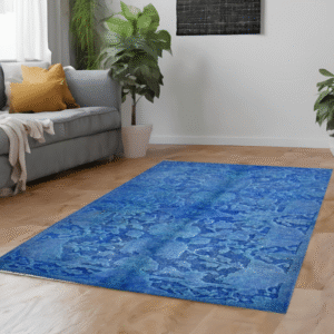 blue & premium handwoven pure wool chobrang rug, 2ft 11in x 5ft 2in