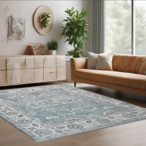green & ivory premium handwoven pure wool chobrang rug, 8ft 0in x 9ft 9in
