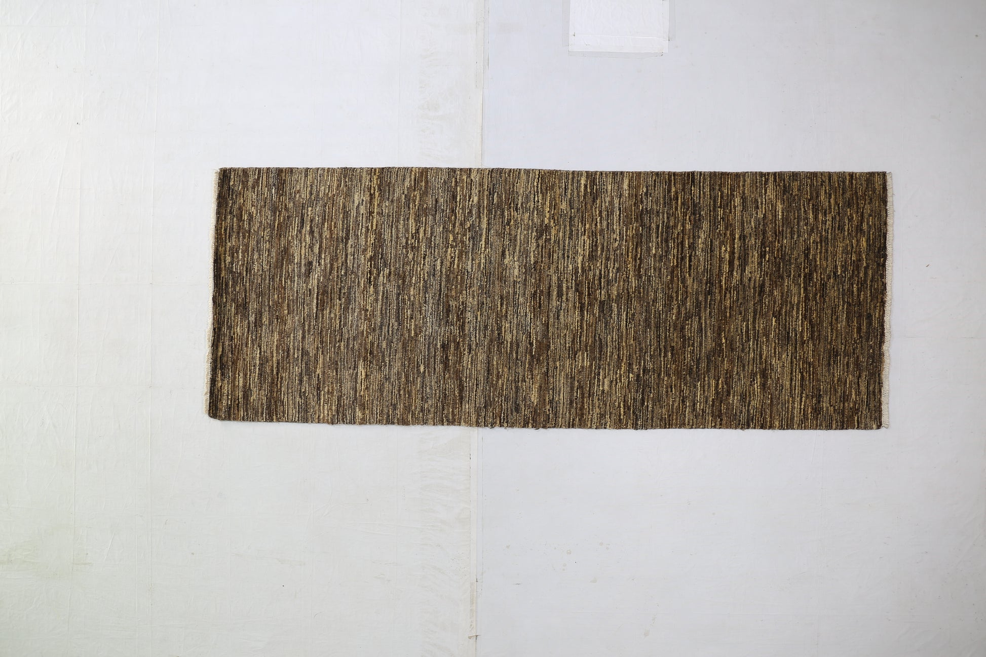brown premium handwoven pure wool gaba rug, 3ft 0in x 8ft 0in