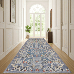 grey & ivory premium handwoven pure wool chobrang rug, 3ft 0in x 7ft 9in