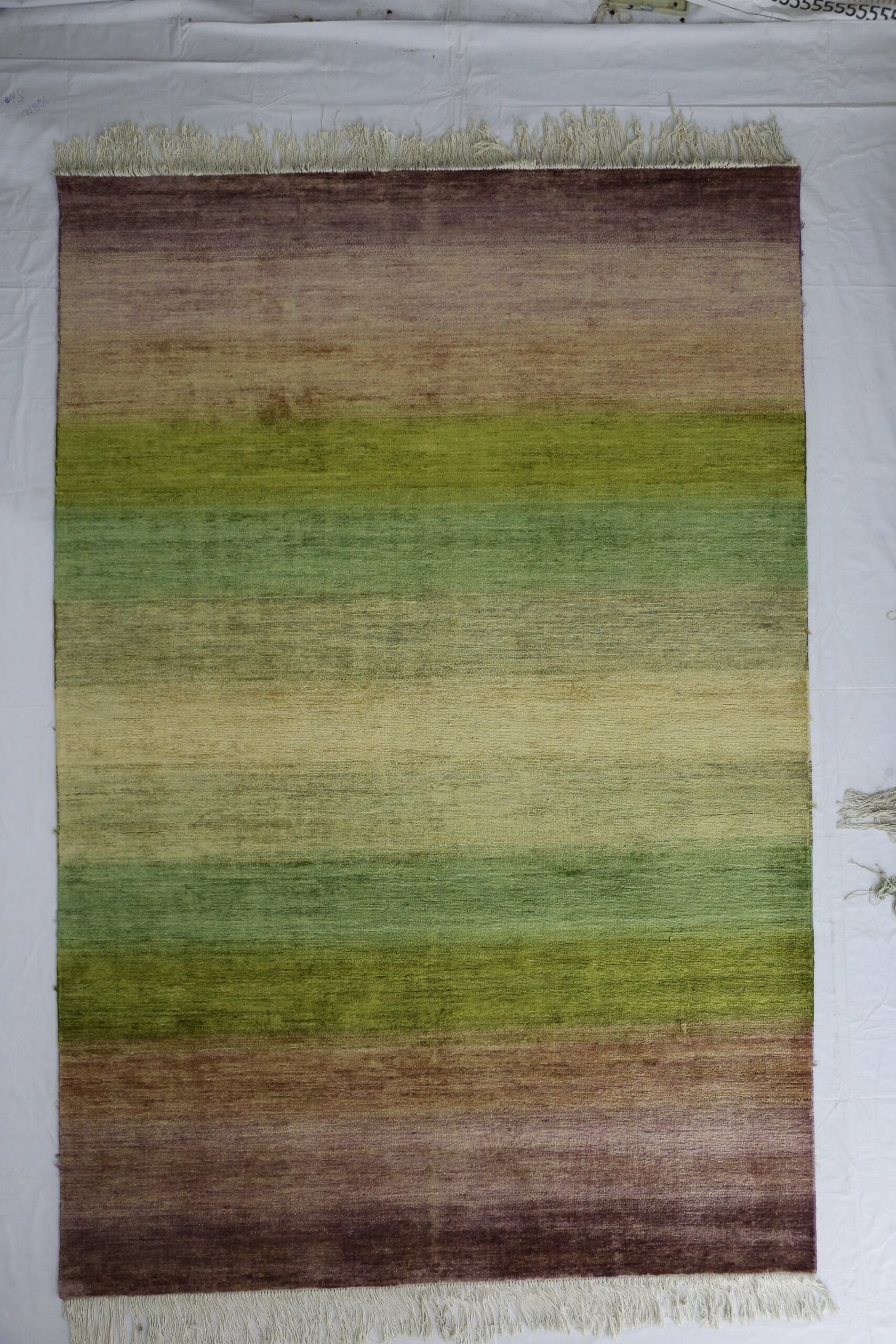 lavender & beige premium handwoven pure wool chobrang rug, 5ft 3in x 7ft 9in