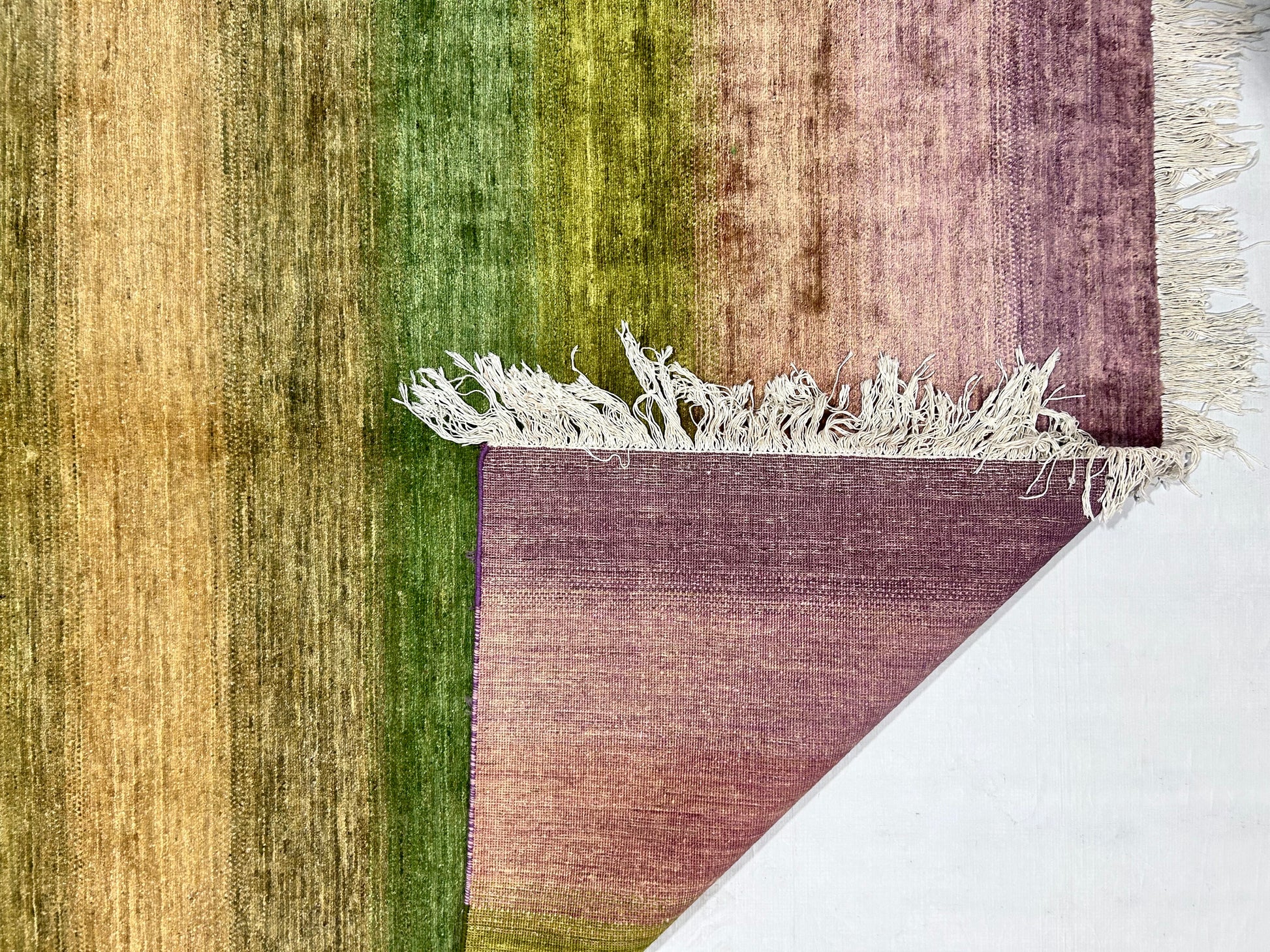 lavender & beige premium handwoven pure wool chobrang rug, 5ft 3in x 7ft 9in