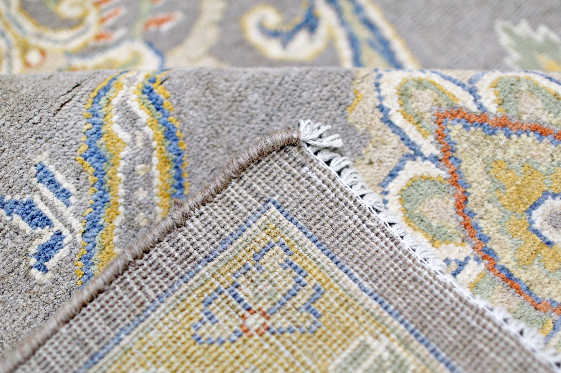 beige & ivory premium handwoven pure wool sultanabad rug, 5ft 9in x 8ft 10in