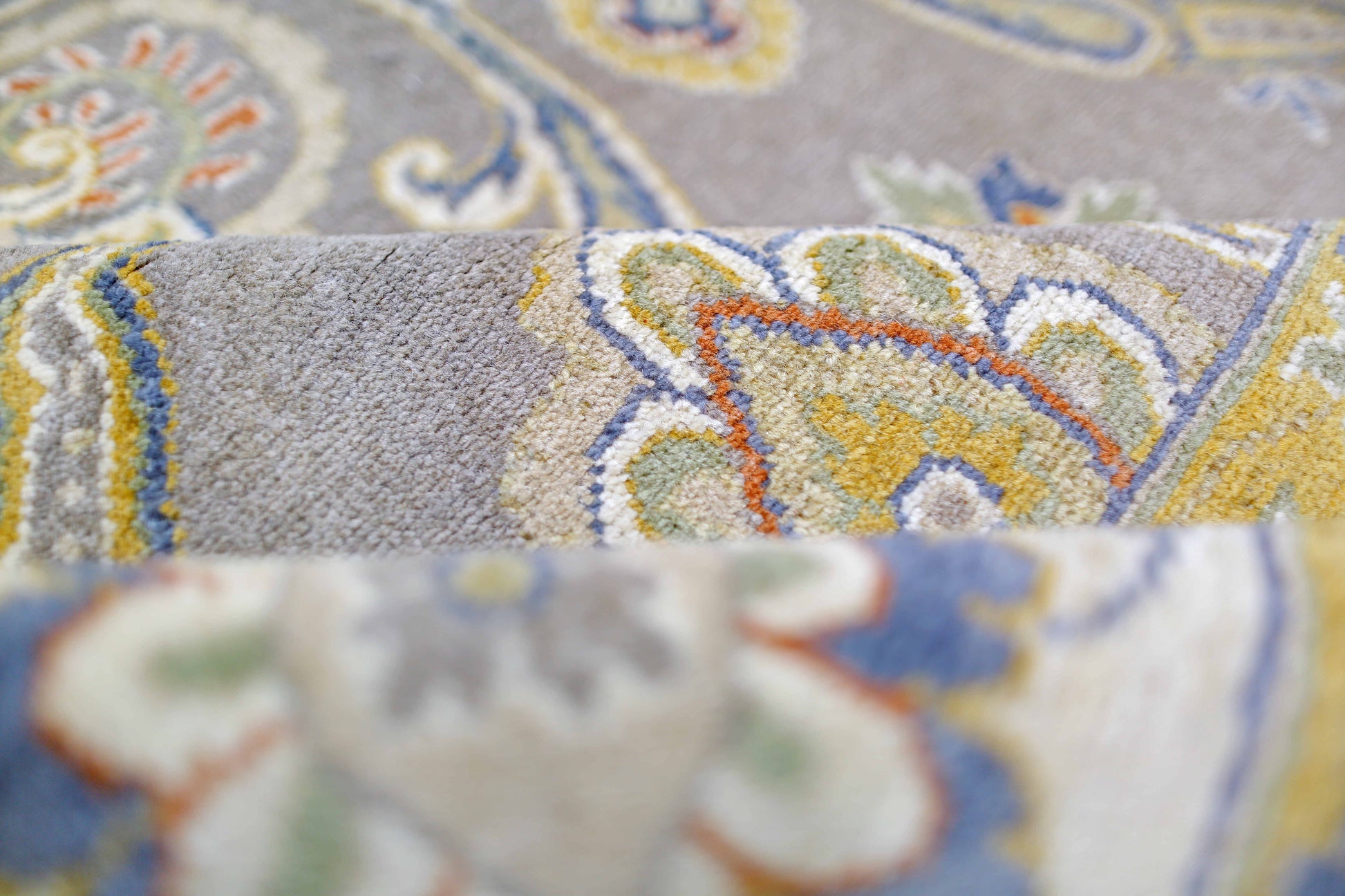 beige & ivory premium handwoven pure wool sultanabad rug, 5ft 9in x 8ft 10in