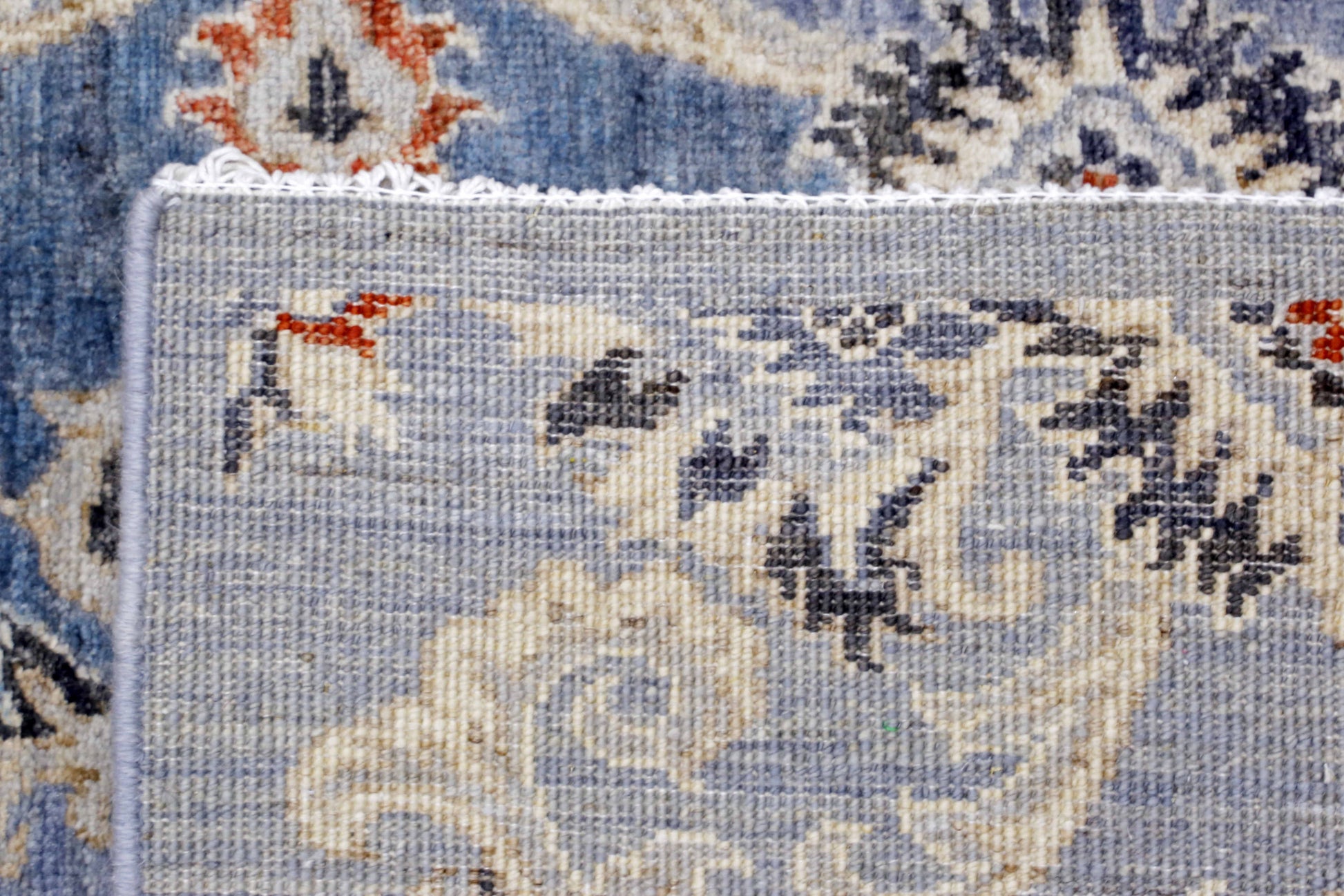 grey & ivory premium handwoven pure wool chobrang rug, 3ft 0in x 7ft 9in