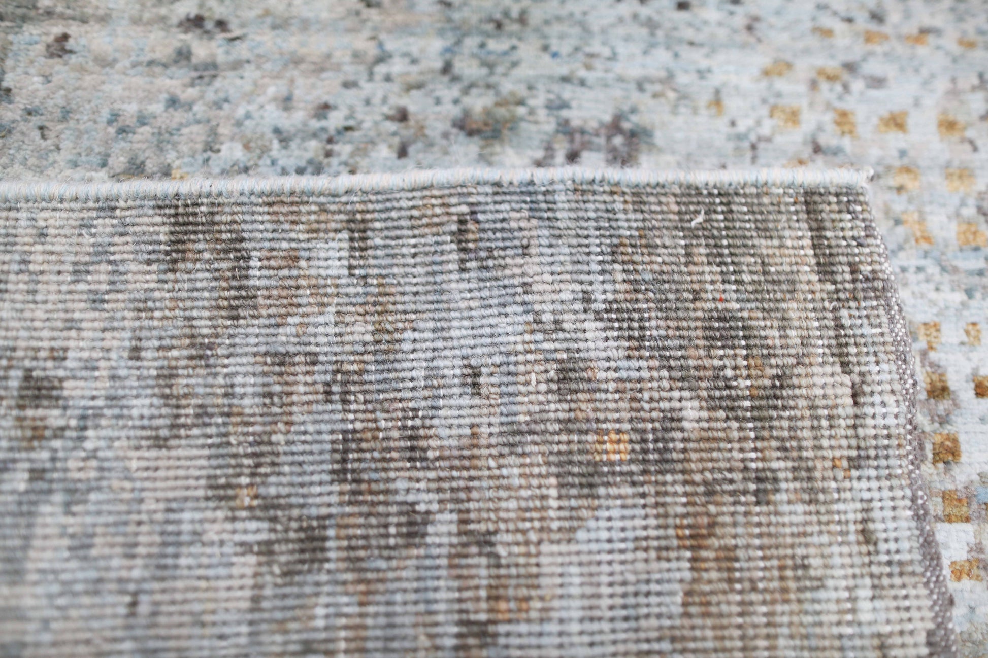 beige & grey premium handwoven pure wool chobrang rug, 3ft 1in x 4ft 5in
