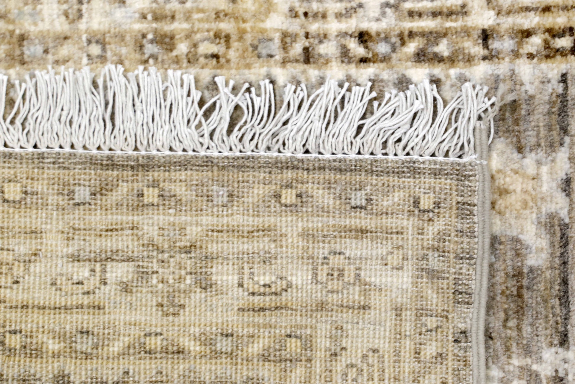 brown & ivory premium handwoven pure wool chobrang rug, 2ft 8in x 8ft 0in