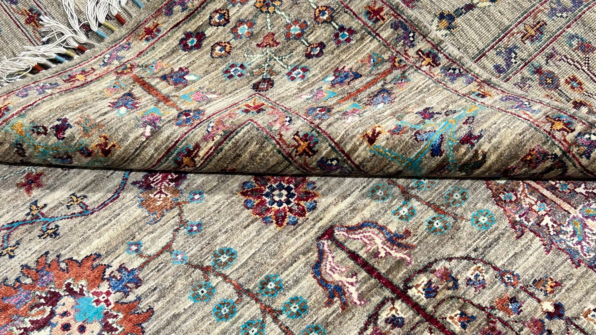 brown & rust premium handwoven pure wool sultani rug, 5ft 9in x 8ft 3in