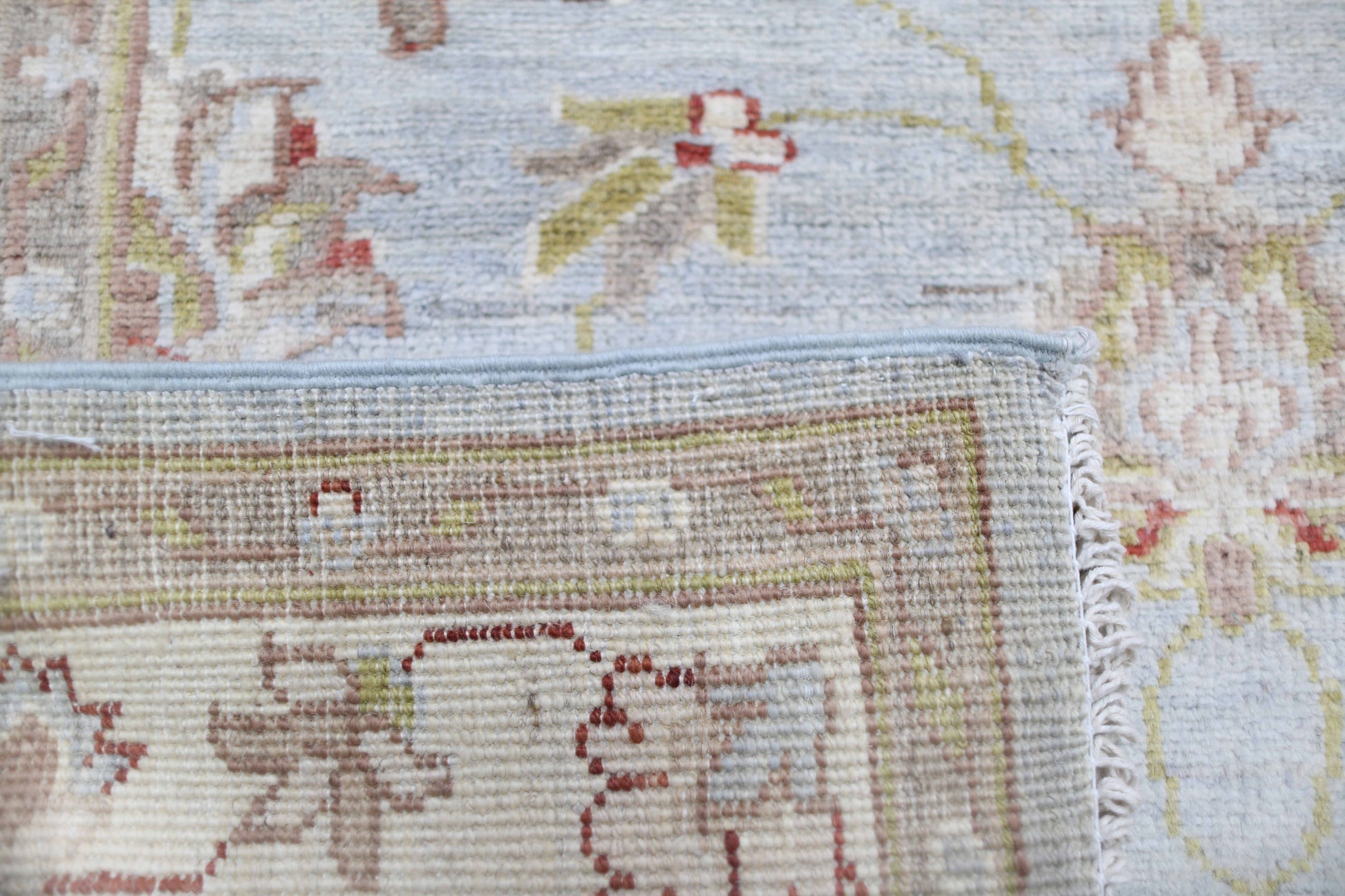 blue & ivory premium handwoven pure wool chobrang rug, 3ft 3in x 4ft 9in