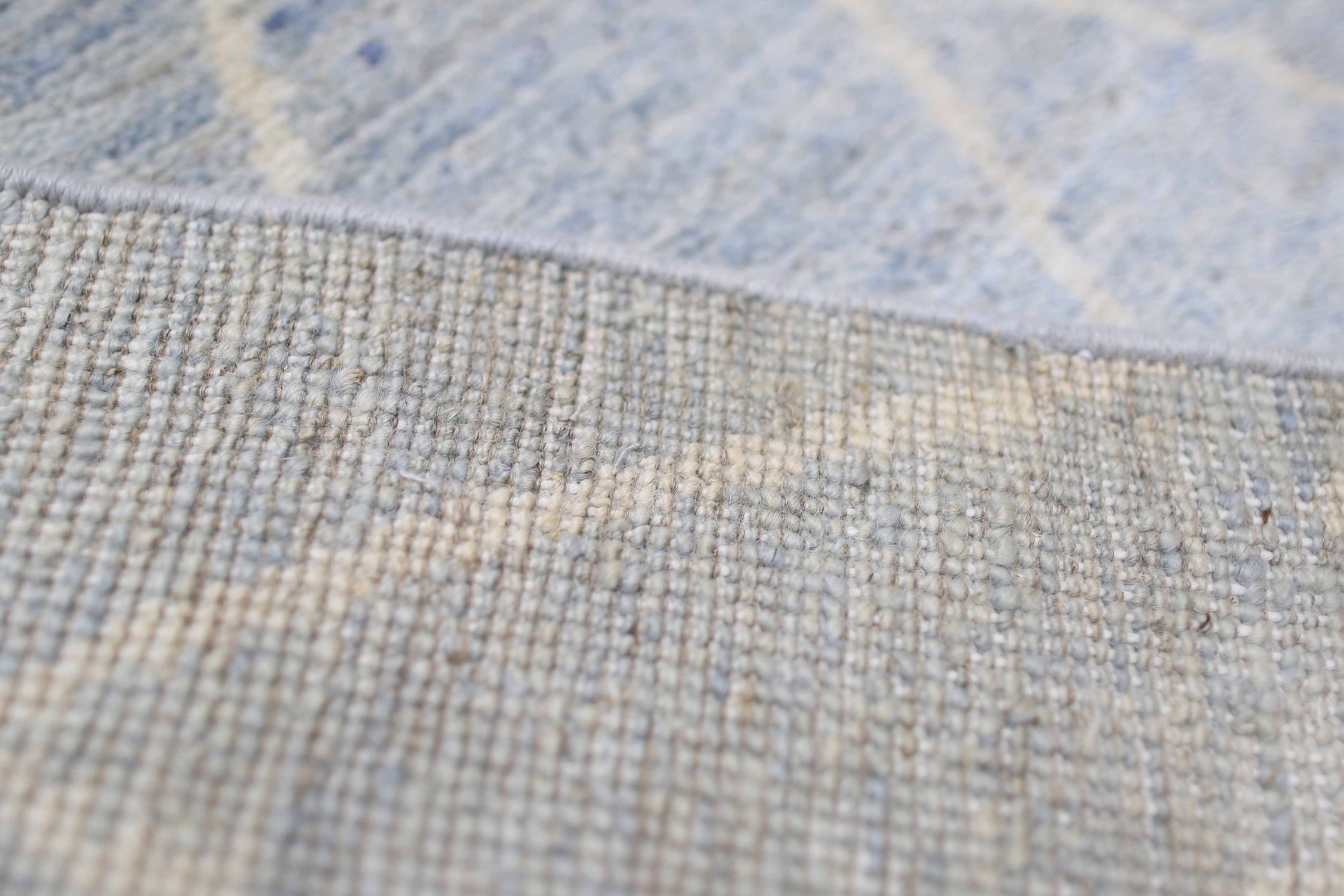 grey & ivory premium handwoven pure wool moroccan rug, 4ft 11in x 7ft 1in