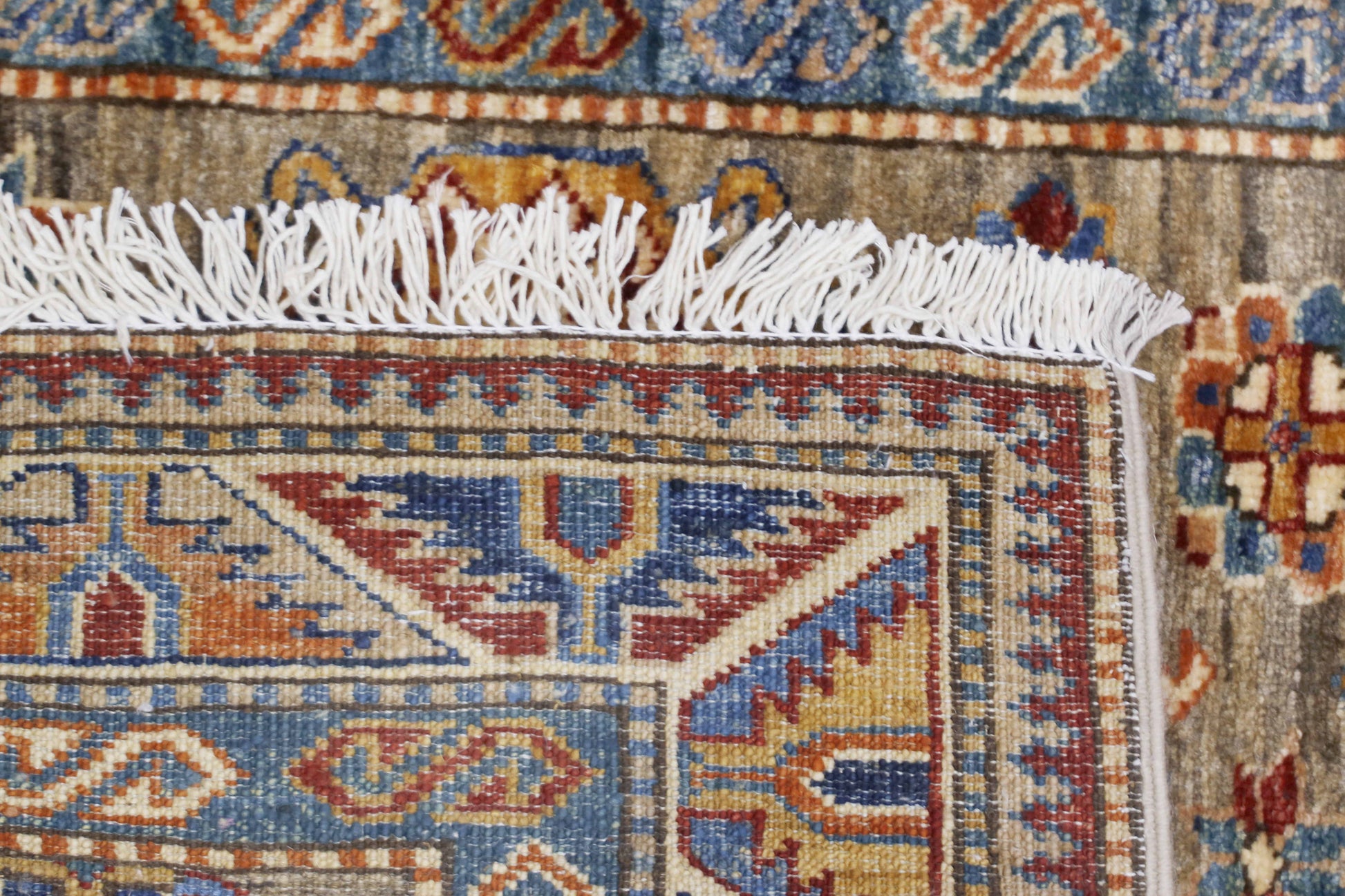 red & brown premium handwoven pure wool chobrang rug, 2ft 8in x 8ft 2in