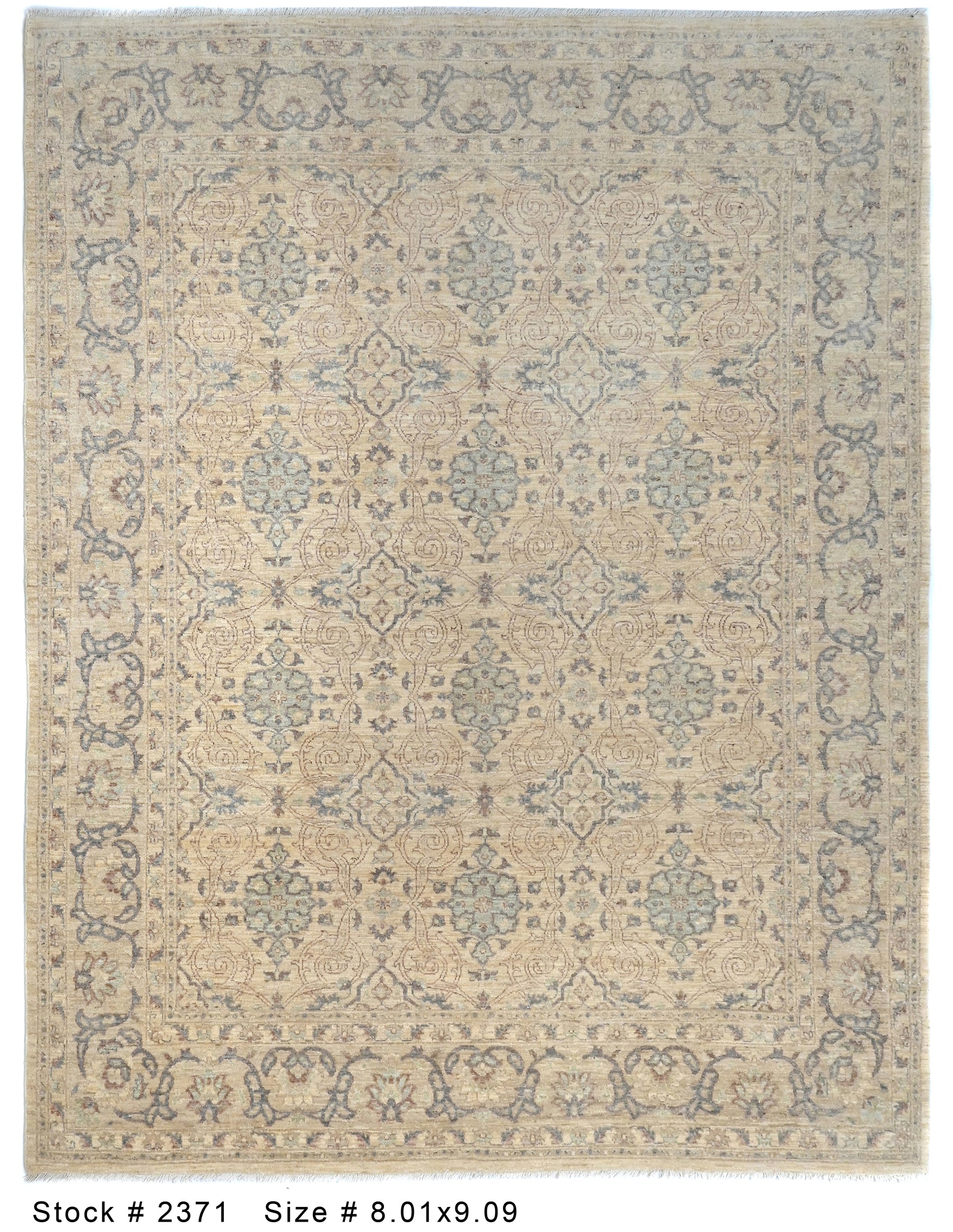 silver & ivory premium handwoven pure wool kotan rug, 4ft 0in x 6ft 1in