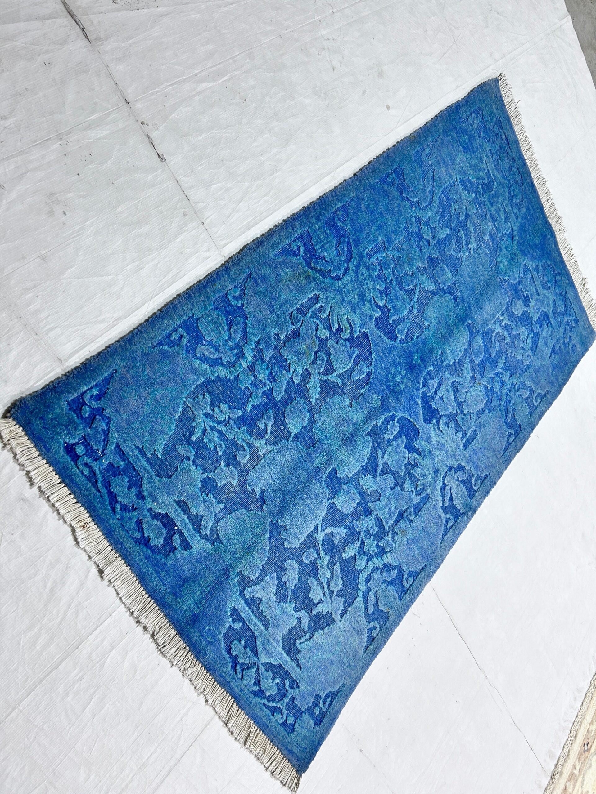 blue & premium handwoven pure wool chobrang rug, 2ft 11in x 5ft 2in