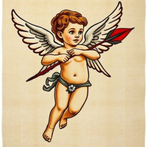 eternal love, hand knotted, personalized rug cupid
